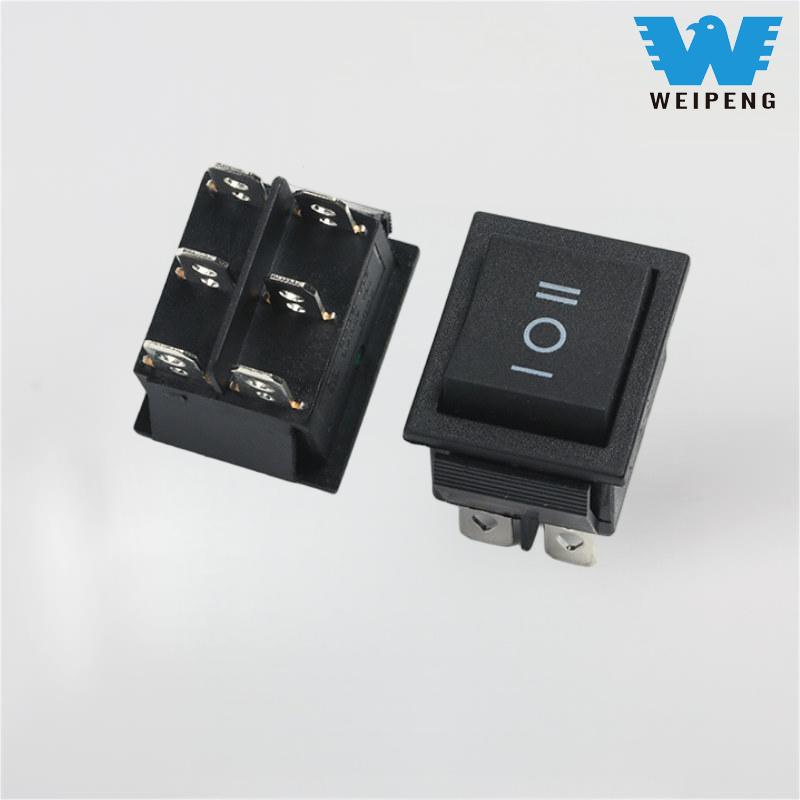 KCD4 ब्लैक रॉकर स्विच 31*25mm 16A 250V